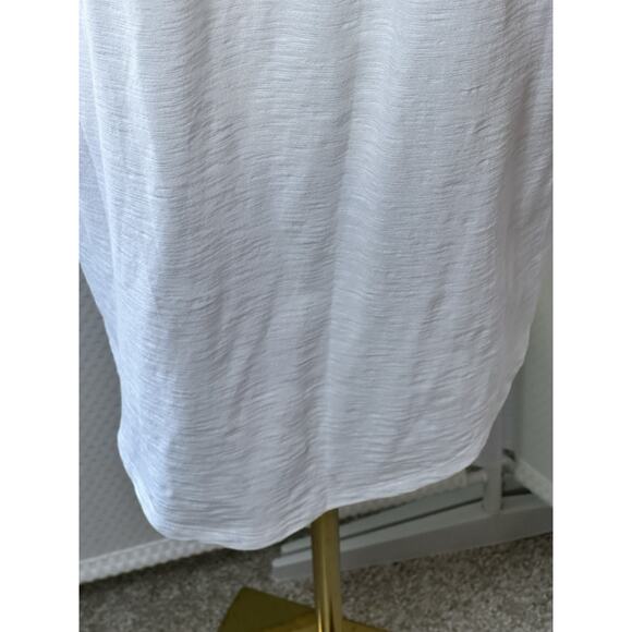 CHICOS Ultimate Tee White V Neck 3/4 Sleeve Cotton Modal High Low Large 2 - Picture 7 of 9